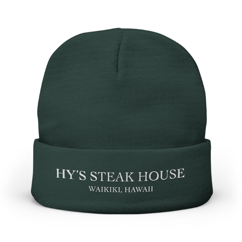 Embroidered Knit Beanie - Hy's Steak House Logo